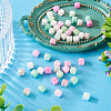 50Pcs 5 Colors Electroplate Opaque Glass Beads EGLA-TA0013-16-5