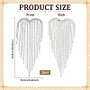 2Pcs Heart Tassel Alloy Rhinestone Lapel Pins for Clothes JEWB-NB0001-30S-2