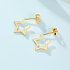 Simple Sterling Silver Star Stud Earrings UU1378-1-2