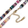 Rondelle Natural Agate Beaded Necklaces for Women NJEW-T017-05G-3