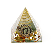 Chakra Pattern Orgonite Pyramid Resin Display Decorations G-PW0005-03A-1