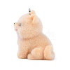 Animal Theme Flocky Opaque Resin Pendants RESI-H042-01P-03-2