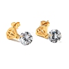 Clear Cubic Zirconia Diamond Dangle Stud Earrings EJEW-G292-06G-2