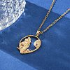 Brass Clear Cubic Zirconia Pendant Necklaces for Women NJEW-B121-01G-02-3