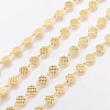 Textured Brass Handmade Link Chains CHC-G006-09G-2