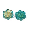 Baking Paint and Golden Metal Enlaced Glass Beads DGLA-T004-09B-2