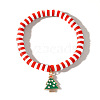 Elegant Christmas Handmade Polymer Clay Heishi Beaded Stretch Bracelets MV9996-8-1