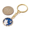 Moon/Flat Round with Rabbit Alloy Enamel Pendant Keychain KEYC-JKC00623-5