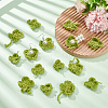 BENECREAT 20Pcs 2 Style Shamrock & Clover Shape Polyester Knitted Costume Ornament Accessories DIY-BC0006-64-4