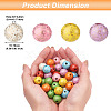 80Pcs 8 Colors Printed  Natural Wood Beads WOOD-FW0001-10-3
