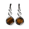 Natural Tiger Eye Pendants G-F777-05P-11-1