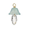 10Pcs Two Tone Glass Pendants PALLOY-JF02963-3