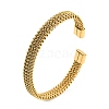 304 Stainless Steel Wire Mesh Cuff Bangles for Women BJEW-D022-01A-G-2