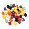 Opaque Color Faceted Glass Beads GLAA-E047-02A-2