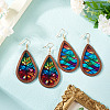 2Pairs 2 Colors Acrylic Dangle Earrings for Women EJEW-TA0001-53A-5