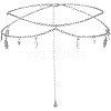 Alloy Moon Sun Star Double Layer Tassel Waist Chains AJEW-GF0013-25P-1