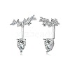 Teardrop 925 Sterling Silver Micro Pave Cubic Zirconia Stud Earrings for Woman EJEW-F350-06P-1