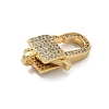 Brass Micro Pave Cubic Zirconia Lobster Claw Clasps KK-M300-04G-03-2