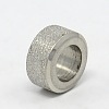 Tarnish Resistant Stainless Steel Large Hole Column Textured Beads STAS-G037-13-2