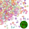 500Pcs Luminous Transparent Acrylic Beads LACR-PA0001-03-1