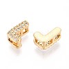 Brass Micro Pave Clear Cubic Zirconia Beads KK-T071-17G-L-2