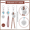 3Pcs Faux Suede Cord & Alloy Keychains HJEW-BC00123-2