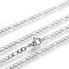 Non-Tarnish 304 Stainless Steel Figaro Chain Necklaces NJEW-E143-09P-2