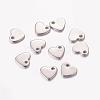 Tarnish Resistant Original Color Blacnk Stamping Tag Heart Charms 304 Stainless Steel Pendants X-STAS-Q112-2