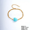 Fashionable Korean Style Brass Synthetic Turquoise Bracelets LH9898-5-1