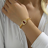 Fashionable Casual Vintage Brass Cubic Zirconia Inlaid Bracelet for Women Hand Jewelry BI2052-1