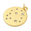 Rack Plating Brass Micro Pave Cubic Zirconia Pendants KK-Z063-44G-2