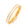 Ion Plating(IP) 304 Stainless Steel Enamel Finger Rings for Women RJEW-S414-32B-G-1