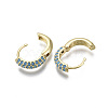 Brass Micro Pave Cubic Zirconia Huggie Hoop Earrings EJEW-R144-004D-NF-4