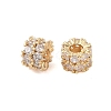 Brass Micro Pave Clear Cubic Zirconia Beads KK-B100-003G-2