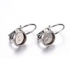 Tarnish Resistant 304 Stainless Steel Leverback Earring Settings STAS-F191-03P-6mm-1