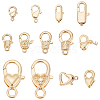   13Pcs 13 Styles Rack Plating Brass Lobster Claw Clasps KK-PH0006-83-1