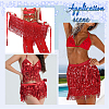 Polyester with Glitter Waist Belt with Curb Chains AJEW-WH0166-70B-5