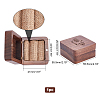 Square WalnutBoard Engraved Flip Cover Box CON-WH0083-13-5
