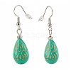 Teardrop Plating Acrylic Beads Dangle Earrings for Girl Women EJEW-JE04679-03-4