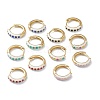 Brass Enamel Huggie Hoop Earrings EJEW-L234-062G-1