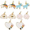 CREATCABIN 10Pcs 5 Style Real Real 18K Gold Plated Plated Brass Charms FIND-CN0001-28-1