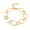 304 Stainless Steel Oval & Rhombus Link Chain Bracelets for Women BJEW-K249-01G-1