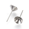 Non-Tarnish 304 Stainless Steel Post Stud Earring Settings STAS-I097-006E-P-1