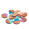 Transparent Resin & Walnut Wood Pendants RESI-CJ0001-86-6