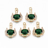 Brass Glass Rhinestone Pendants GLAA-S179-29C-RS-1