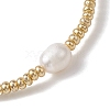 Oval Natural Cultured Freshwater Pearl & Glass seed Beaded Stretch Bracelets for Women BJEW-JB10536-4