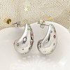 304 Stainless Steel Teardrop Stud Earrings EJEW-B108-05P-B-3