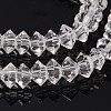 Faceted Bicone Transparent Glass Bead Strands GLAA-J082-A11-1