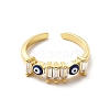 Enamel Evil Eye & Cubic Zirconia Open Cuff Ring KK-H439-40B-G-2
