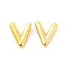 Brass Hollow Out Initial Letter Stud Earrings for Women EJEW-A044-01G-V-1